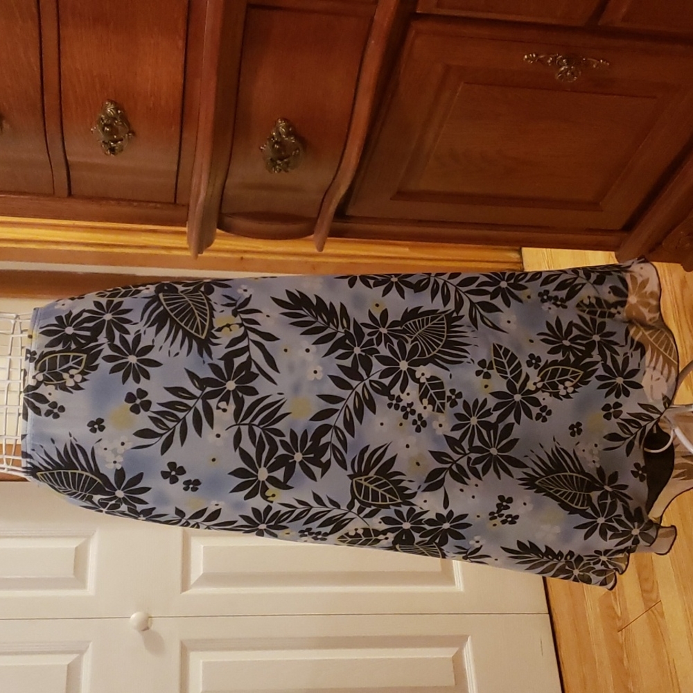Blue Floral Skirt